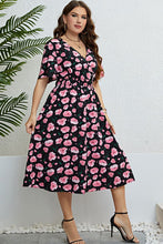 Load image into Gallery viewer, Floral Surplice Midi Dress
