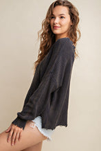 Load image into Gallery viewer, Kori America Distressed V-Neck Sweater
