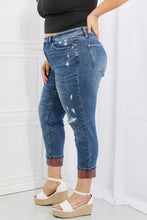 Load image into Gallery viewer, Judy Blue Gina Full Size Mid Rise Paisley Patch Cuff Boyfriend Jeans
