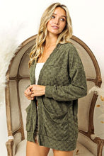 Load image into Gallery viewer, BiBi Checkered Long Sleeve Open Front Cardigan
