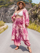 Load image into Gallery viewer, Plus Size Open Front Cardigan and Pants Set
