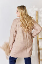 Load image into Gallery viewer, Hailey &amp; Co Full Size Cable-Knit Pocketed Cardigan
