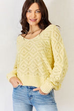 Load image into Gallery viewer, HYFVE V-Neck Patterned Long Sleeve Sweater
