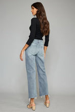 Load image into Gallery viewer, Kancan High Waist Raw Hem Cropped Wide Leg Jeans
