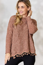 Load image into Gallery viewer, BiBi Tassel Trim Long Sleeve Sweater
