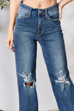 Load image into Gallery viewer, Judy Blue Full Size High Waist 90&#39;s Distressed Straight Jeans
