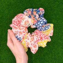 Load image into Gallery viewer, Boho &quot;Big Top&quot; XXL Scrunchie -Oversized Scrunchie Flower Print -Chiffon Scrunchie Boho Scrunchie for Spring Floral

