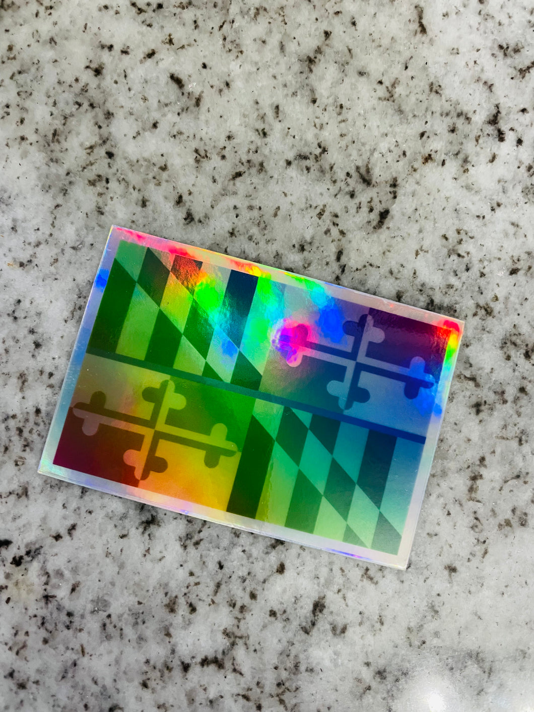 holographic maryland flag sticker
